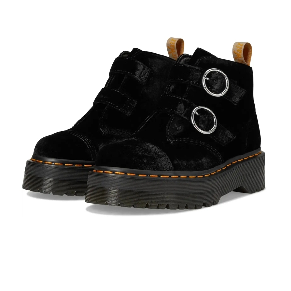 Dr. Martens Vegan Devon Velvet Platform Boots